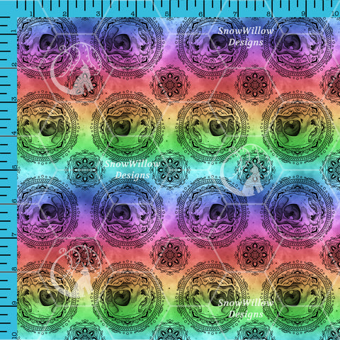 Cat Skull Fractal Rainbow Inverse