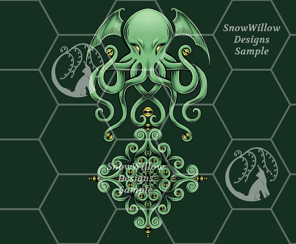 Cthulhu Scroll Green Panel