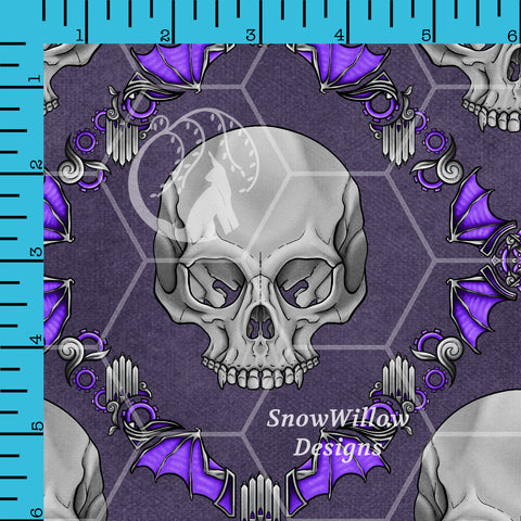 Vampire Skull Damask Purple